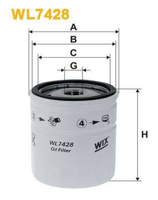WIX FILTERS Öljynsuodatin WL7428
